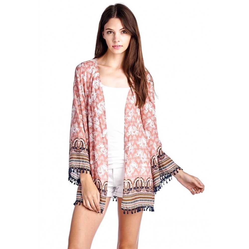 NWT Boutique Elephant Print Kimono